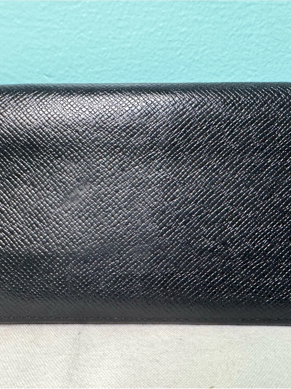 Louis Vuitton Black Textured Leather Clutch Wallet